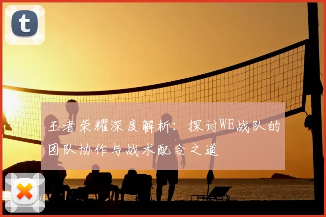 王者荣耀深度解析：探讨WE战队的团队协作与战术配合之道