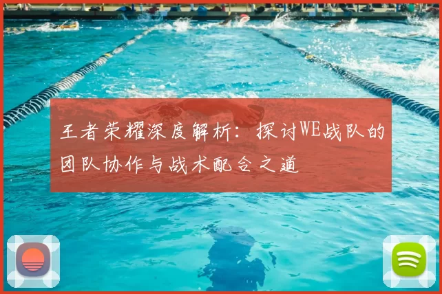 王者荣耀深度解析：探讨WE战队的团队协作与战术配合之道